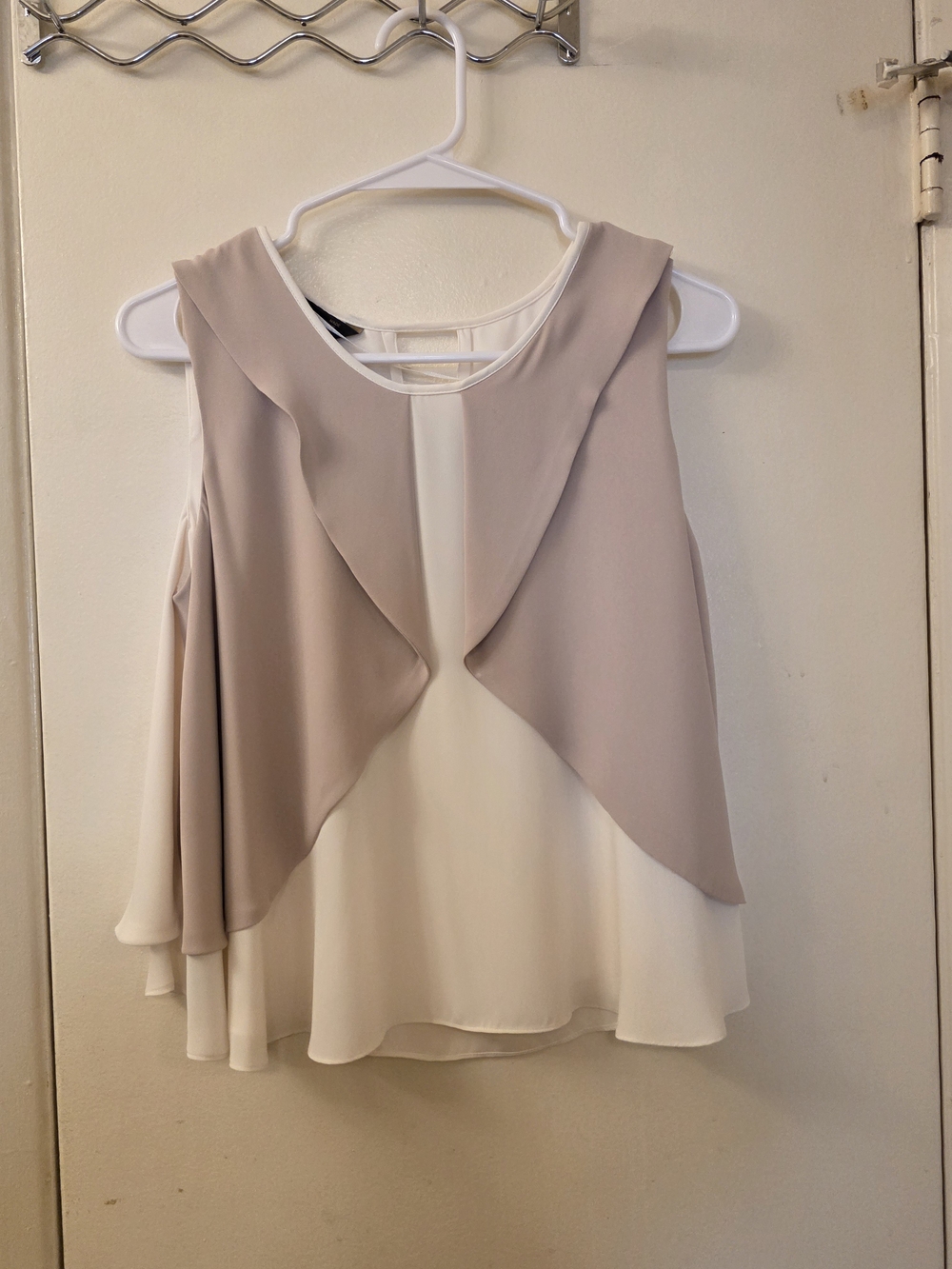 Zara Taupe & Cream Layered Sleeveless Camisole